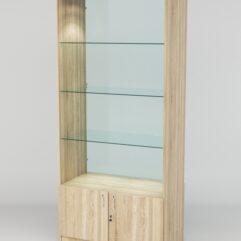 Витрина АСТРА №101 (без дверок, задняя стенка - стекло), Дуб Сонома