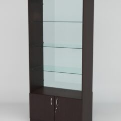 Витрина АСТРА №101 (без дверок, задняя стенка - стекло), Дуб Венге