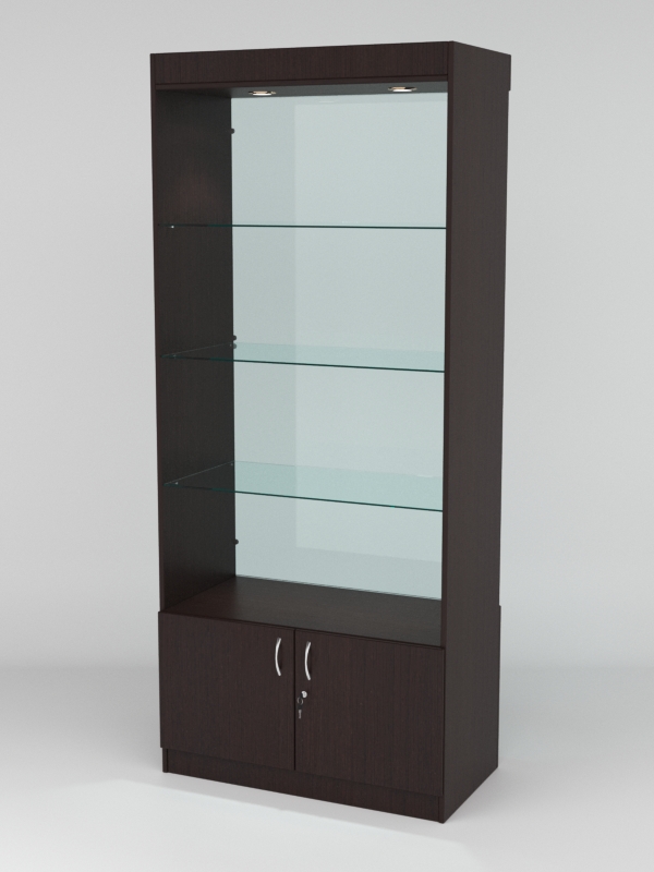 Витрина АСТРА №101 (без дверок, задняя стенка - стекло), Дуб Венге