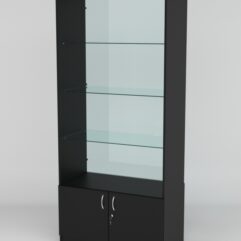 Витрина АСТРА №101 (без дверок, задняя стенка - стекло), Черный