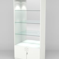 Витрина АСТРА №103 (без дверок, задняя стенка - зеркало), Белый