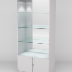 Витрина АСТРА №103 (без дверок, задняя стенка - зеркало), Серый