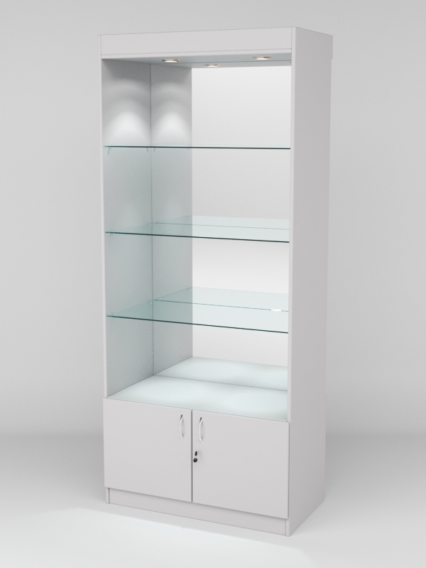 Витрина АСТРА №103 (без дверок, задняя стенка - зеркало), Серый