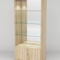 Витрина АСТРА №103 (без дверок, задняя стенка - зеркало), Дуб Сонома