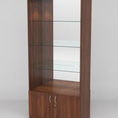 Витрина АСТРА №103 (без дверок, задняя стенка - зеркало), Орех