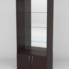 Витрина АСТРА №103 (без дверок, задняя стенка - зеркало), Дуб Венге