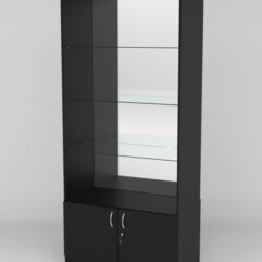 Витрина АСТРА №103 (без дверок, задняя стенка - зеркало), Черный