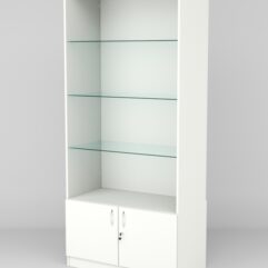 Витрина АСТРА №105-1 (без дверок, задняя стенка - ДСП), Белый