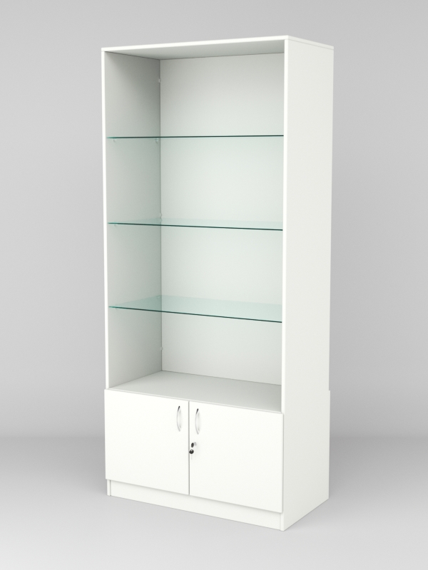 Витрина АСТРА №105-1 (без дверок, задняя стенка - ДСП), Белый