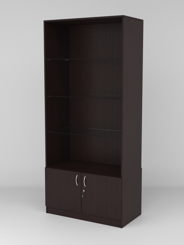 Витрина АСТРА №105-1 (без дверок, задняя стенка - ДСП), Дуб Венге