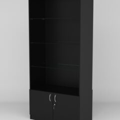 Витрина АСТРА №105-1 (без дверок, задняя стенка - ДСП), Черный