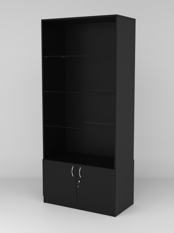 Витрина АСТРА №105-1 (без дверок, задняя стенка - ДСП), Черный