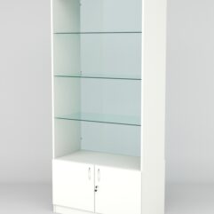 Витрина АСТРА №105 (без дверок, задняя стенка - стекло), Белый