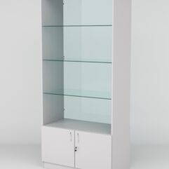 Витрина АСТРА №105 (без дверок, задняя стенка - стекло), Серый