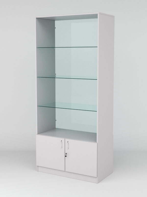 Витрина АСТРА №105 (без дверок, задняя стенка - стекло), Серый