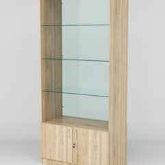 Витрина АСТРА №105 (без дверок, задняя стенка - стекло), Дуб Сонома