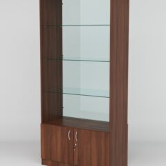 Витрина АСТРА №105 (без дверок, задняя стенка - стекло), Орех