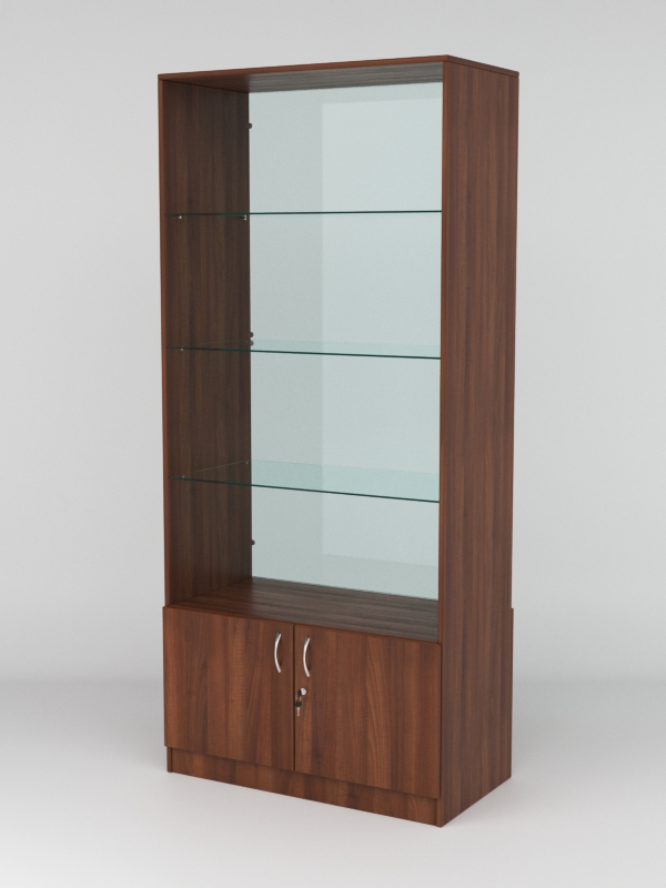 Витрина АСТРА №105 (без дверок, задняя стенка - стекло), Орех