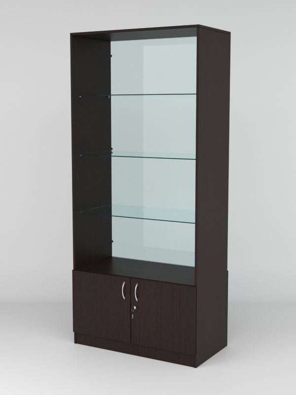 Витрина АСТРА №105 (без дверок, задняя стенка - стекло), Дуб Венге