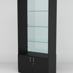 Витрина АСТРА №105 (без дверок, задняя стенка - стекло), Черный