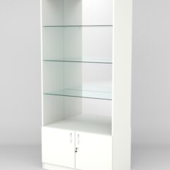 Витрина АСТРА №107 (без дверок, задняя стенка - зеркало), Белый