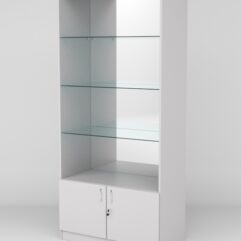 Витрина АСТРА №107 (без дверок, задняя стенка - зеркало), Серый