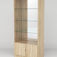 Витрина АСТРА №107 (без дверок, задняя стенка - зеркало), Дуб Сонома