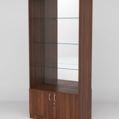 Витрина АСТРА №107 (без дверок, задняя стенка - зеркало), Орех