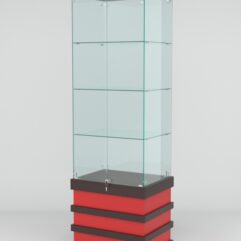 Витрина ФУРИЯ №2-1 (задняя стенка - стекло), Дуб Венге-Красный