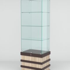 Витрина ФУРИЯ №2-1 (задняя стенка - стекло), Дуб Венге-Дуб Сонома