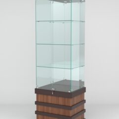 Витрина ФУРИЯ №2-2 (задняя стенка - зеркало), Дуб Венге-Орех