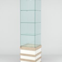 Витрина ФУРИЯ №3-1 (задняя стенка - стекло), Дуб Сонома-Белый