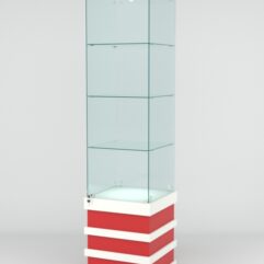 Витрина ФУРИЯ №3-1 (задняя стенка - стекло), Белый-Красный