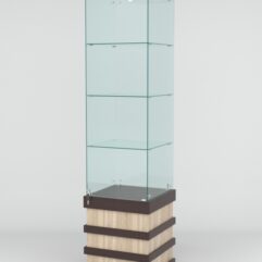 Витрина ФУРИЯ №3-1 (задняя стенка - стекло), Дуб Венге-Дуб Сонома