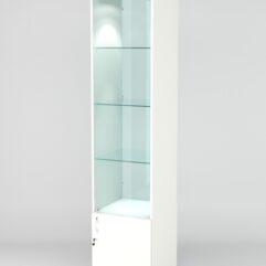 Витрина АСТРА №2 (с дверкой, задняя стенка - стекло), Белый