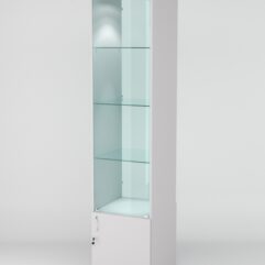 Витрина АСТРА №2 (с дверкой, задняя стенка - стекло), Серый