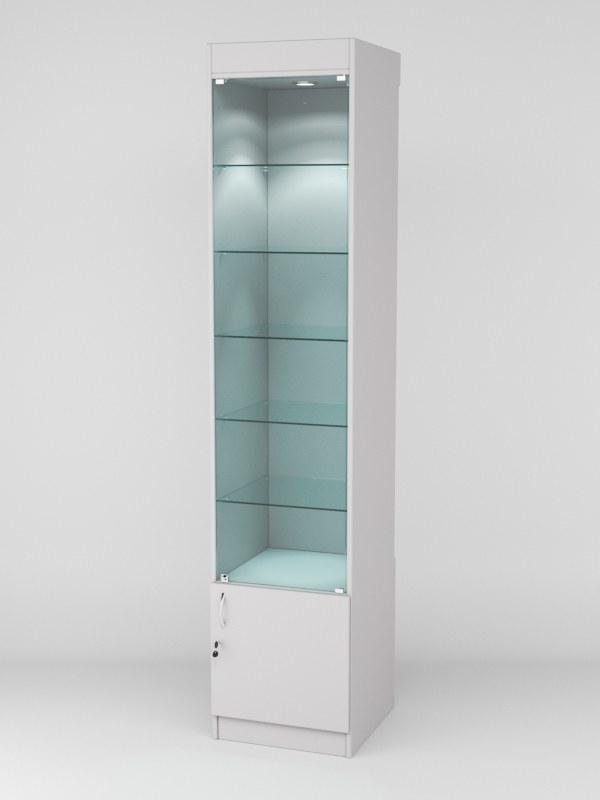 Витрина АСТРА №502-1 (с дверкой, задняя стенка - ДСП), Серый