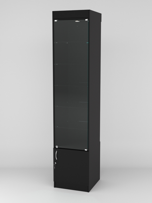 Витрина АСТРА №502-1 (с дверкой, задняя стенка - ДСП), Черный