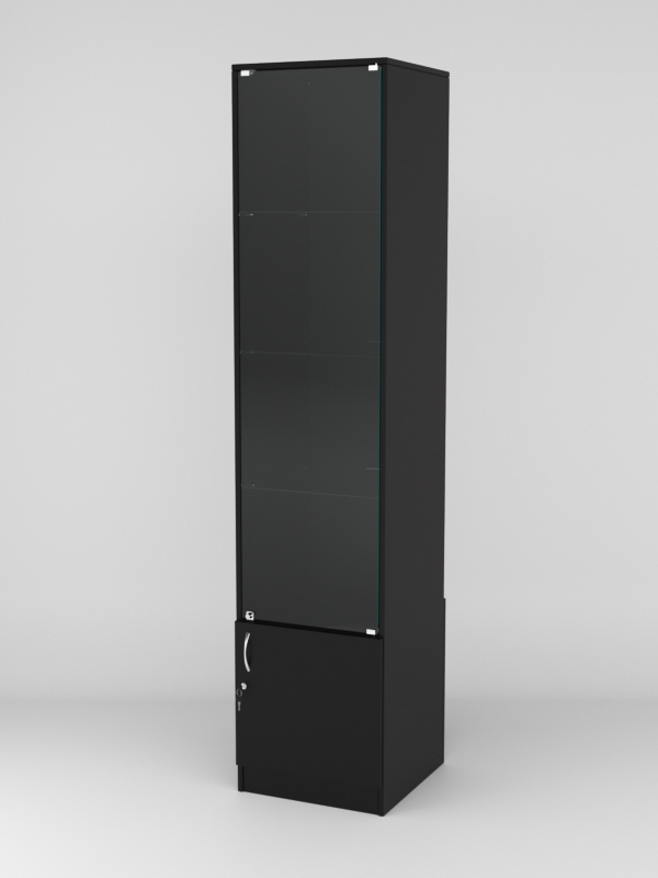 Витрина АСТРА №6-1 (с дверкой, задняя стенка - ДСП), Черный