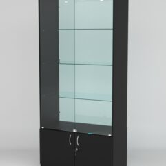 Витрина АСТРА №1 (с дверками, задняя стенка - стекло), Черный