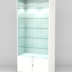 Витрина АСТРА №501-1 (с дверками, задняя стенка - ДСП), Белый