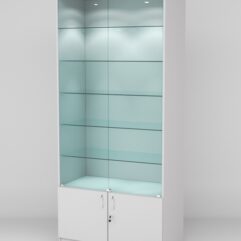 Витрина АСТРА №501-1 (с дверками, задняя стенка - ДСП), Серый