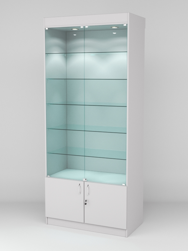 Витрина АСТРА №501-1 (с дверками, задняя стенка - ДСП), Серый