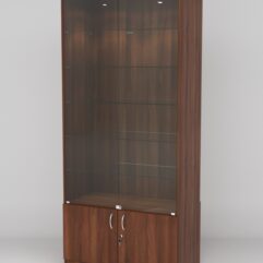 Витрина АСТРА №501-1 (с дверками, задняя стенка - ДСП), Орех