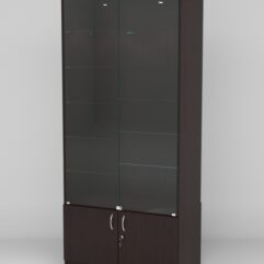 Витрина АСТРА №501-1 (с дверками, задняя стенка - ДСП), Дуб Венге