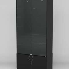 Витрина АСТРА №501-1 (с дверками, задняя стенка - ДСП), Черный