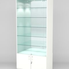 Витрина АСТРА №503 (с дверками, задняя стенка - зеркало), Белый