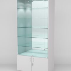 Витрина АСТРА №503 (с дверками, задняя стенка - зеркало), Серый