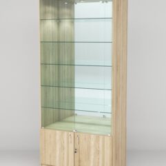Витрина АСТРА №503 (с дверками, задняя стенка - зеркало), Дуб Сонома