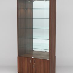 Витрина АСТРА №503 (с дверками, задняя стенка - зеркало), Орех